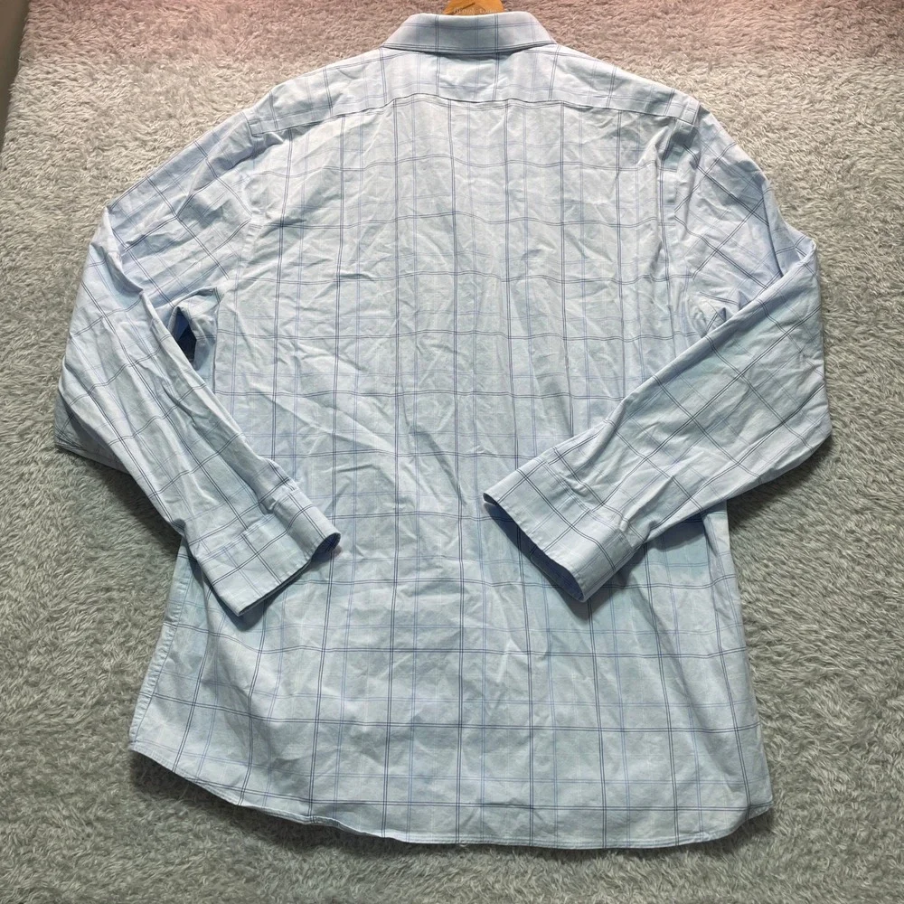 Banana Republic Men's Light Blue Windowpane Dress Shirt